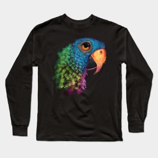 Blur Crowned Conure Gift for Parrot owners Long Sleeve T-Shirt